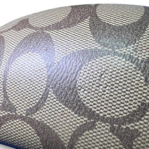 Coach Hard Eyeglass Case Brown Signature Logo Print Clamshell Style - Minor Mark - Picture 4 of 8